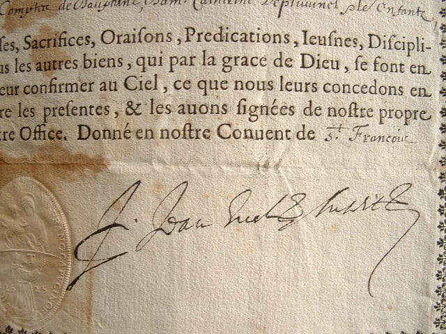 Brevets d'admission dans les trois ordres franciscains. – vue 4